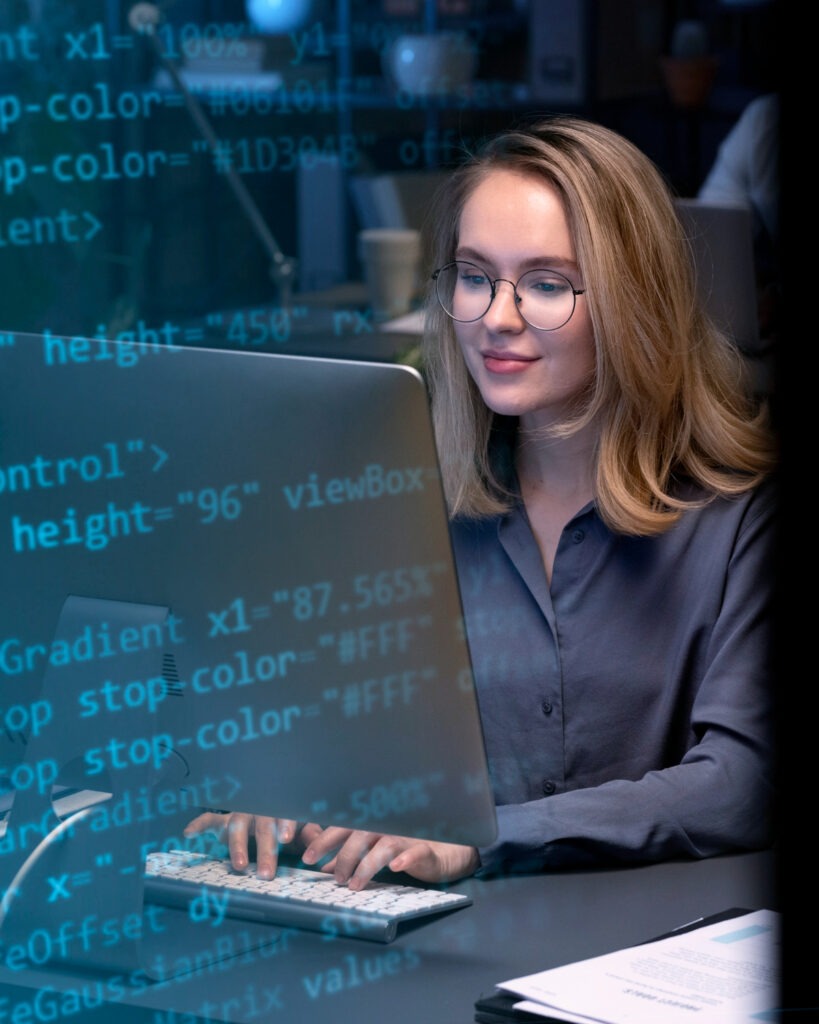 person front computer working html 1